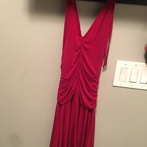 Red Bebe Dress. Ties around the neck.